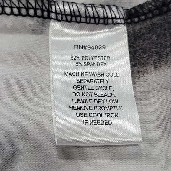 2X Tie Dye Black White Sleeveless Maxi Dress with Side Slits - Picture 5 of 6